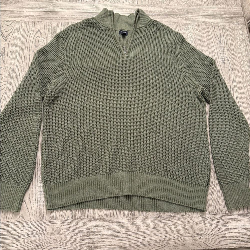Green Quarter-Zip Sweater